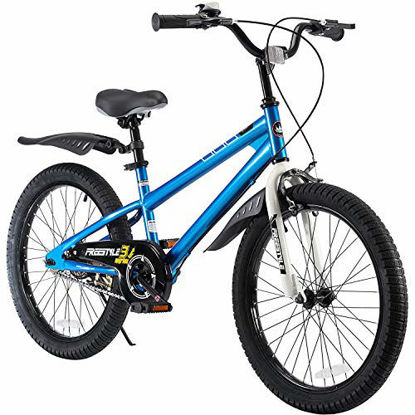 Picture of RoyalBaby Kids Bike Boys Girls Freestyle BMX Bicycle With Kickstand Gifts for Children Bikes 20 Inch Blue