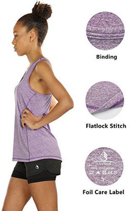 Picture of icyzone Workout Tank Tops for Women - Racerback Athletic Yoga Tops, Running Exercise Gym Shirts(Pack of 3)(XS, Charcoal/Lavender/Peach)