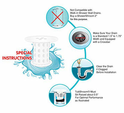 Picture of TubShroom The Revolutionary Tub Drain Protector Hair Catcher/Strainer/Snare, White