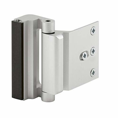 Picture of Defender Security Satin Nickel U 10827 Door Reinforcement Lock - Add Extra, High Security to your Home and Prevent Unauthorized Entry - 3 Stop, Aluminum Construction Finish