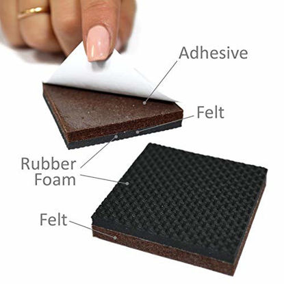 Picture of X-PROTECTOR NON SLIP FURNITURE PADS - PREMIUM 16 pcs 2 Furniture Grippers! Best SelfAdhesive Rubber Feet Furniture Feet - Ideal Non Skid Furniture Pad Floor Protectors for Fix in Place Furniture