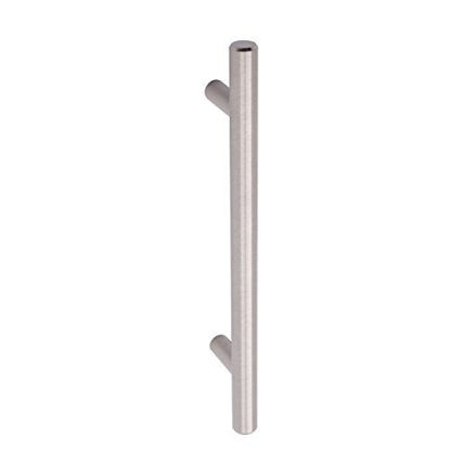 Picture of Amazon Basics Euro Bar Cabinet Handle (1/2-inch Diameter), 7.38-inch Length (5-inch Hole Center), Satin Nickel, 25-Pack
