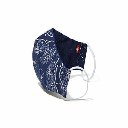 Picture of Levi's Re-Usable Bandana Print Reversible Face Mask (Pack of 3), Small, Dress Blues/Caviar/Poppy Red