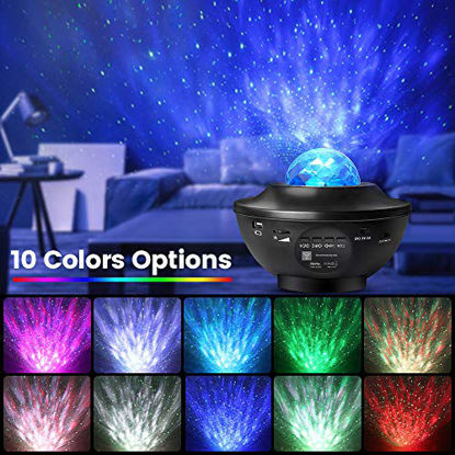 Picture of Star Projector & Night Light, Torjim 2 in 1 Ocean Wave Night Light Projector with Remote Control & Auto-Off Timer, Galaxy Projector with LED Nebula Cloud with Bluetooth Speaker for Kids Bedroom