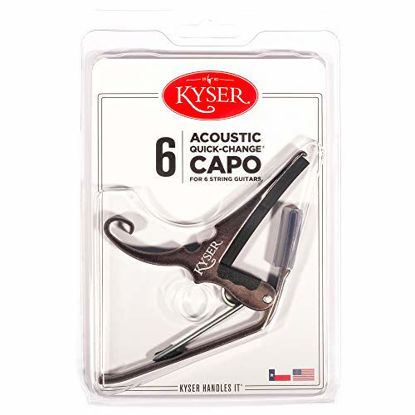 Picture of Kyser Quick-Change Capo for 6-string acoustic guitars, Black Chrome, KG6BC