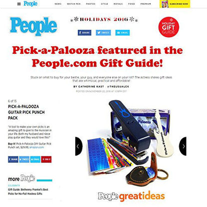 Picture of Pick-a-Palooza DIY Guitar Pick Punch Mega Gift Pack - the Premium Pick Maker - Leather Key Chain Pick Holder, 15 Pick Strips and a Guitar File - Blue