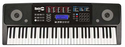 Picture of RockJam 61 Key Keyboard Piano With Touch Display Kit, Keyboard Stand, Piano Bench, Sustain Pedal, Headphones, Simply Piano App & Keynote Stickers