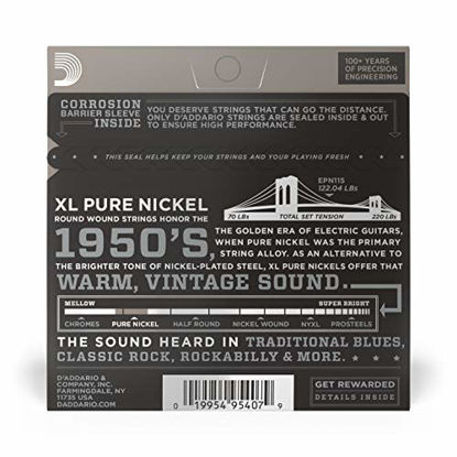 Picture of D'Addario EPN115 Pure Nickel Electric Guitar Strings, Blues/Jazz Rock, 11-48