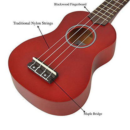 Picture of Soprano Ukulele Beginner Pack-21 Inch w/Gig Bag Fast Learn Songbook Digital Tuner All in One Kit