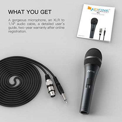 Picture of Karaoke Microphone,Fifine Dynamic Vocal Microphone for Speaker,Wired Handheld Mic with On and Off Switch and14.8ft Detachable Cable-K6