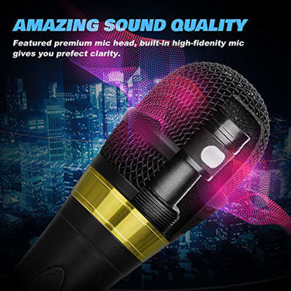 Picture of Ankuka Pro Vocal Dynamic Microphone with XLR to 6.35mm Cable for Audio Connection, Professional Handheld Mic with 13ft Wire for Stage Karaoke Singing Recording Speech Wedding Indoor Outdoor