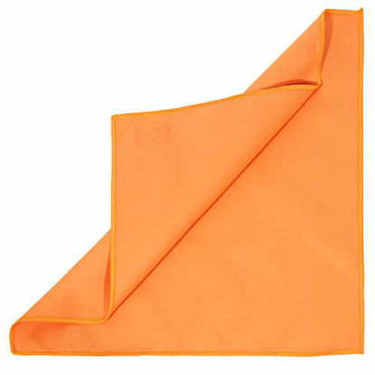 Picture of MI&VI Synthetic Chamois Microfiber Instrument Cleaning & Polishing Cloth for Violin, Viola, Cello, Bass, Guitar, Saxophone, Flute 12x12in (Tangerine-Orange)