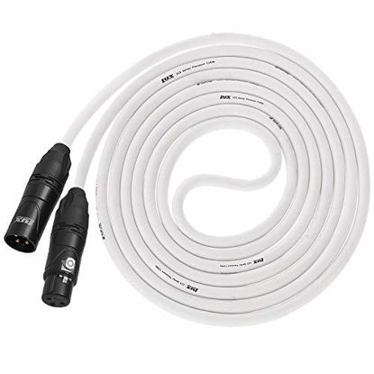 Picture of LyxPro 3 Feet XLR Microphone Cable Balanced Male to Female 3 Pin Mic Cord for Powered Speakers Audio Interface Professional Pro Audio Performance and Recording Devices - White