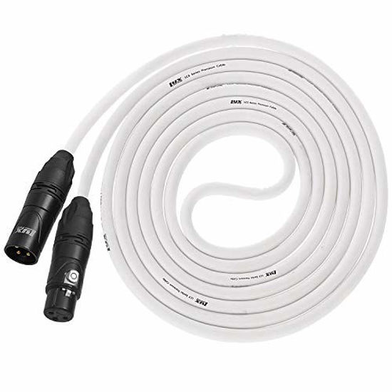Picture of LyxPro 3 Feet XLR Microphone Cable Balanced Male to Female 3 Pin Mic Cord for Powered Speakers Audio Interface Professional Pro Audio Performance and Recording Devices - White