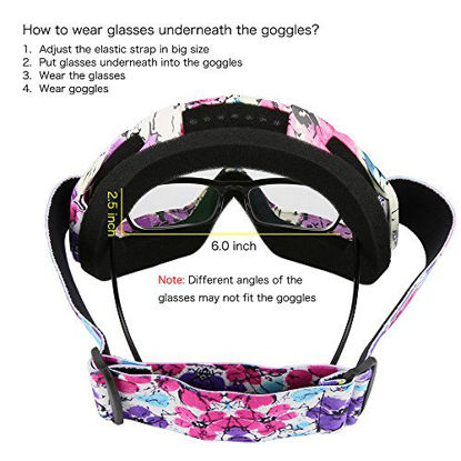 Picture of Clear Lens Dirt Bike Motorcycle Goggles ATV Racing Motocross Mx Goggle Glasses UV Protection for Men Women Youth Kids (Clear Lens)