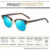 Picture of Joopin Semi Rimless Sunglasses Women Men Polarized Sun Glasses UV Protection (Retro Leopard Blue)