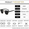 Picture of Joopin Polarized Semi Rimless Sunglasses Women Men Sun Glasses UV Protection (Gloss Black+All Black)
