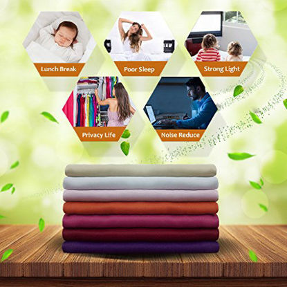 Picture of NICETOWN Room Darkening Curtains for Bedroom - Triple Weave Home Decoration Thermal Insulated Solid Window Drapes (Set of 2 Panels, 42 x 63 Inch, Biscotti Beige)