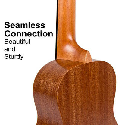 Picture of Kmise Concert Ukulele Uke Acoustic Hawaiian Guitar 23 Inch 18 Frets Mahagany with Ukelele Bag and Tuner