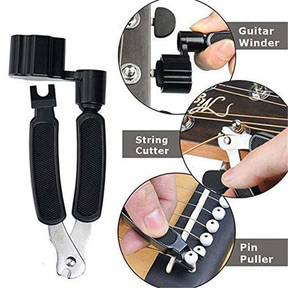 Picture of DODOMI Professional Guitar String Winder Cutter and Bridge Pin Puller, Guitar Repair Tool Functional 3 in 1 (Black)