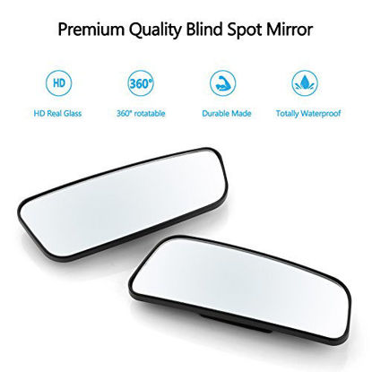 Picture of Blind Spot Mirror for Cars LIBERRWAY Car Side Mirror Blind Spot Auto Blind Spot Mirrors Wide Angle Mirror Convex Rear View Mirror Stick on Design Adjustable