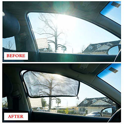 Picture of ggomaART Car Driver Window Sun Shade - Universal Reversible Magnetic Curtain for Driver and Passenger with Sun Protection Block Damage from Direct Bright Sunlight, and Heat - 1 Piece of Driver Mesh