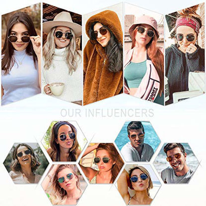 Picture of SOJOS Small Square Polarized Sunglasses for Men and Women Polygon Mirrored Lens SJ1072 with Gold Frame/Gold Mirrored Lens