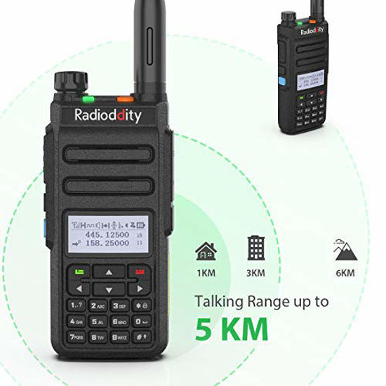 Picture of Radioddity GD-77 DMR Digital/Analog Two Way Radio Dual Band Dual Time Slot, Work with Hotspot, Amateur Ham Radio w/Free Programming Cable, High Gain Antenna and Charger
