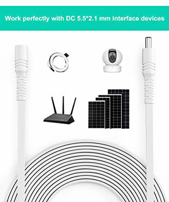 Picture of Itramax 30ft 12V DC Extension Cable (2-Pack),DC 2.1mm x 5.5mm 5521 Power Supply Adapter Flat Extender Cord,Female to Male Wire for CCTV Security Camera,IP Network Camera,DVRs and More Devices