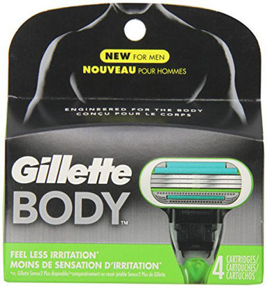 Picture of Gillette Body Men's Razor Blade Refills, 4 Count, Mens Razors / Blades
