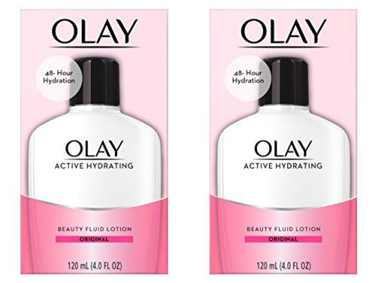 Picture of Face Moisturizer by Olay, Active Hydrating Beauty Fluid Lotion, Original Facial Moisturizer, 4 Oz. (Pack of 2) Packaging may Vary