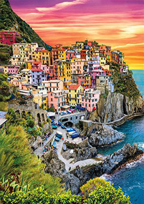 Picture of Buffalo Games - Earthpix - Cinque Terre Sunset - 500 Piece Jigsaw Puzzle Multicolor, 21.25"L X 15"W
