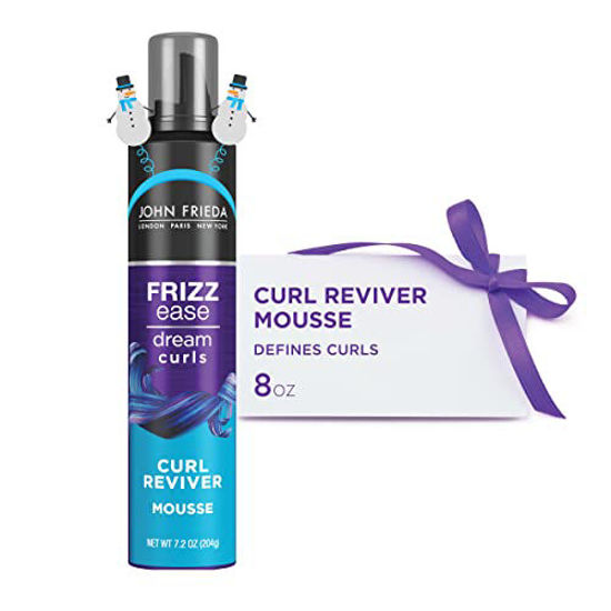 Picture of John Frieda Frizz Ease Curly Hair Curl Reviver Mousse, Enhances Curls, Soft Flexible Hold, Mousse for Curly or Frizzy Hair, 7.2 Ounces, Alcohol-Free