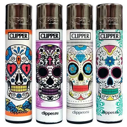 Picture of Bundle - 4 Items - Clipper Lighter Sugar Skulls "Mexican Skulls" Collection by Clipper