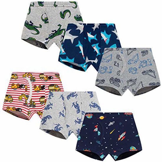 GetUSCart- Boboking Little Boys Boxer Briefs Dinosaur Truck Toddler Kids  Underwear Mixed (Pack of 6) 5-6years