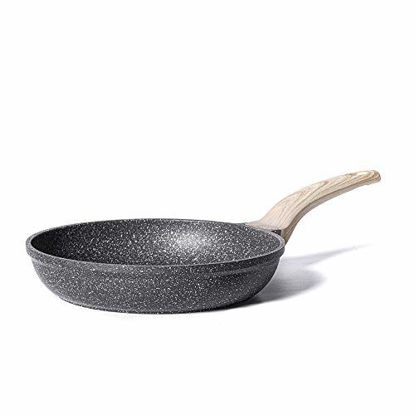 Picture of CAROTE 8 Inch Nonstick Skillet Frying Pan Egg Pan Omelet Pan, Nonstick Cookware Granite Coating,Black