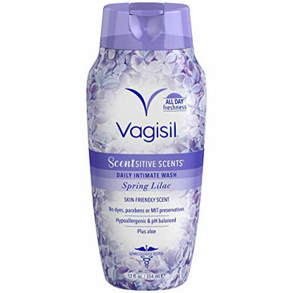 Picture of Vagisil Scentsitive Scents Daily Intimate Feminine Wash for Women, Gynecologist Tested, Spring Lilac, Fresh and Gentle on Skin, 12 Fluid Ounce, Pack of 1