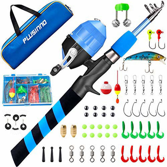 GetUSCart- PLUSINNO Kids Fishing Pole, Portable Telescopic Fishing Rod and  Reel Combo Kit - with Spincast Fishing Reel Tackle Box for Boys, Girls,  Youth