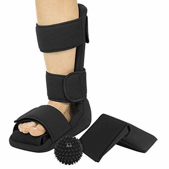 GetUSCart- Vive Plantar Fasciitis Night Splint Plus Trigger Point Spike  Ball - Soft Leg Brace Support, Orthopedic Sleeping Immobilizer Stretch Boot  (Medium: Men's: 5.5 - 8, Women's 7 - 9.5)