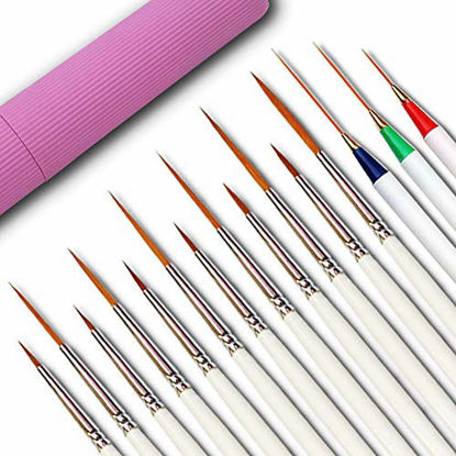Picture of 15 Pcs Paintbrushes, Detail Fine Miniature Paint Brushes Mini Tiny Micro Paintbrush Painting Set | Extra Fine Point Tip | for Figurine Fabric Citadel Face Acrylic Watercolor Oil by Afantti
