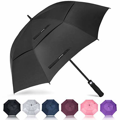 Picture of ZOMAKE Golf Umbrella 62 Inch, Large Windproof Umbrellas Automatic Open Oversize Rain Umbrella with Double Canopy for Men - Vented Stick Umbrellas