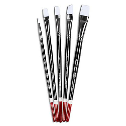 Picture of Angelus Paint Brush Set Round Flat Angular Artist Acrylic Paint Brush Set Shoe paint Brush set (5 pcs)