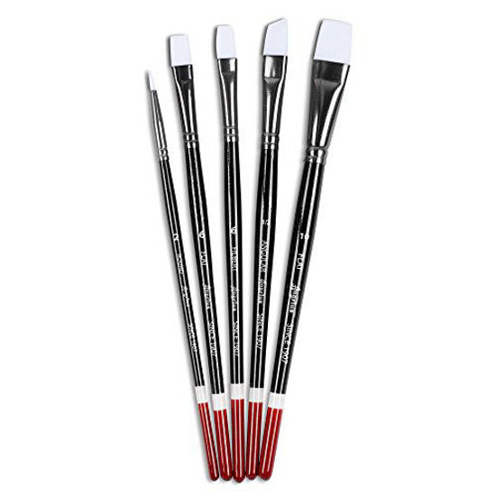 Picture of Angelus Paint Brush Set Round Flat Angular Artist Acrylic Paint Brush Set Shoe paint Brush set (5 pcs)
