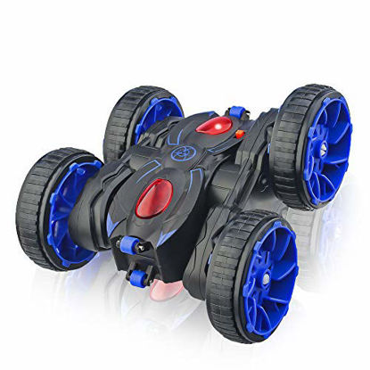 Picture of Remote Control Car, RC Cars Stunt Car Toy, 4WD 2.4Ghz Double Sided 360° Rotating Running RC Stunt Car All Terrain Off Road RC Crawler,Kids Xmas Toy Cars for Boys/Girls Aged 4 5 6 7 8 9 10 11 12