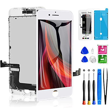 Picture of for iPhone 8 Plus Screen Replacement White 5.5 Inch, Diykitpl 3D Touch LCD Digitizer Display for iPhone 8 Plus, with Repair Tools Kit for A1864,A1897,A1898 Glass Screen
