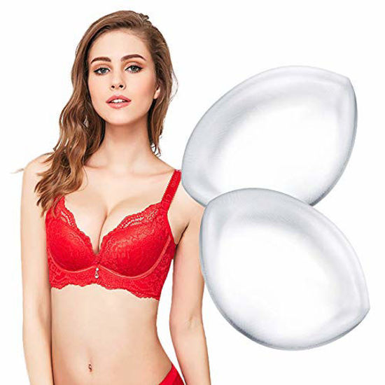 GetUSCart- Silicone Breast Inserts - Waterproof Enhancer Clear Gel Push Up Bra  Inserts for Swimsuits & Bikini