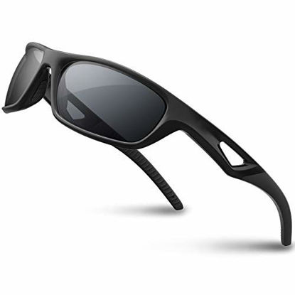 Picture of RIVBOS Polarized Mens Sunglasses Fashion UV Protection Sports Driving Baseball Golf Fishing RB831-Full black