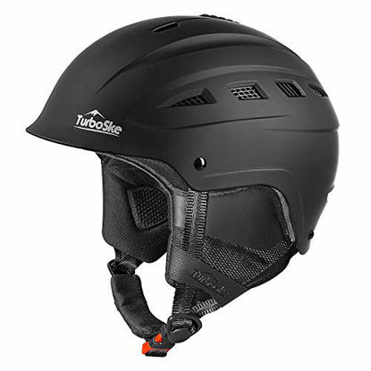 Picture of TurboSke Ski Helmet, Snowboard Helmet, Snow Sports Helmet for Men Women and Youth (Black, L)