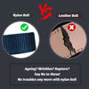 Picture of FAIRWIN Ratchet Web Belt,1.25 inch Nylon Web Automatic Slide Buckle Belt - No Holes and Invisible Belt Tail Web Belt for Men (Blue093, S- waist 32"-38")