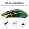 Picture of Q8 Wireless Gaming Computer Mouse, 2.4GHz USB Optical Rechargeable Ergonomic LED Wireless Silent Mouse, 3 Adjustable DPI, 6 Buttons, Compatible with PC, Laptop, Notebook, Desktop (Black)